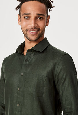 Singh Linen Shirt, Khaki, hi-res